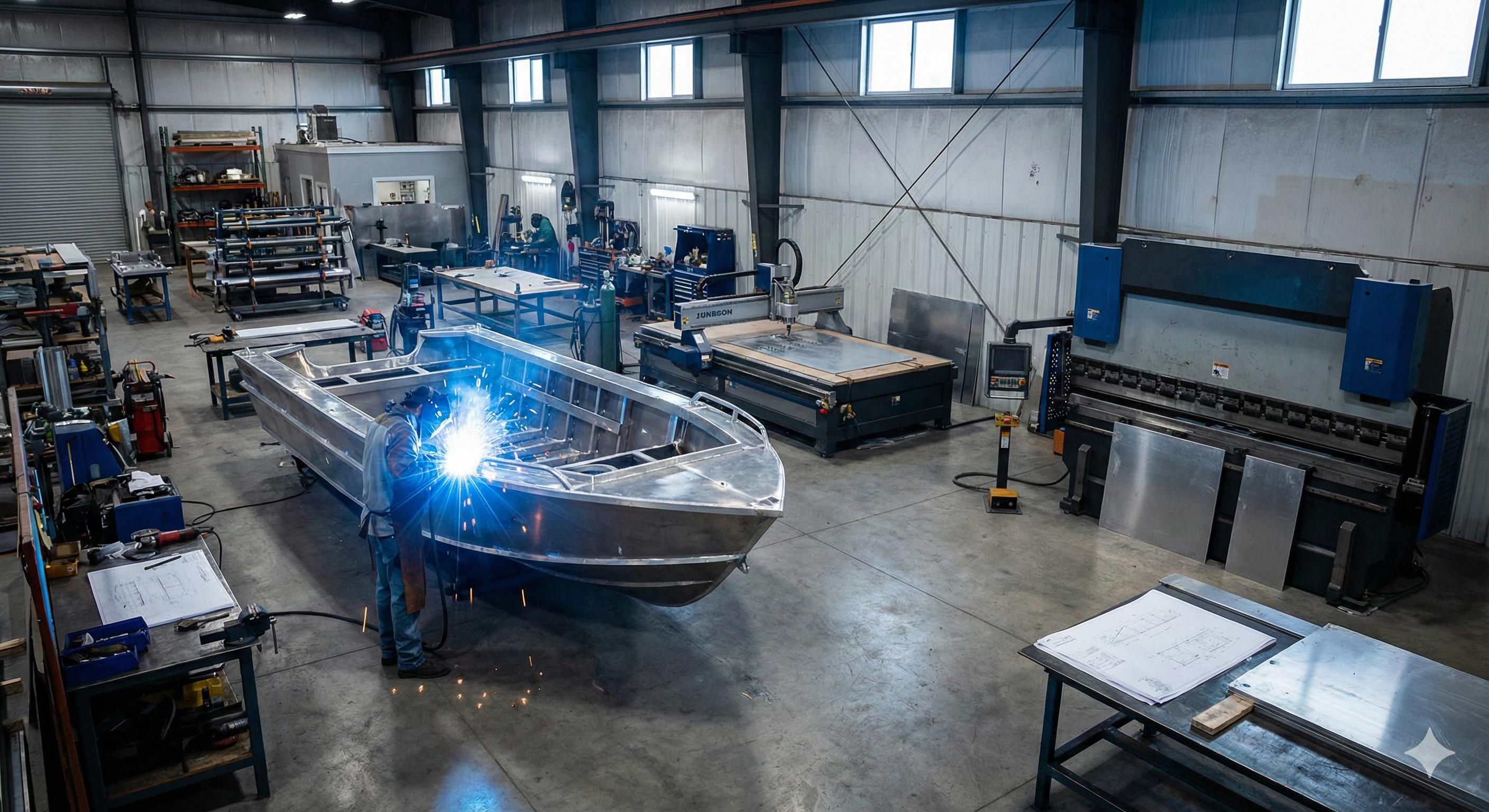 AI-Driven Boat Manufacturing Factory